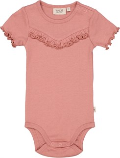 Wheat Body Rib Ruffle SS - Old Rose